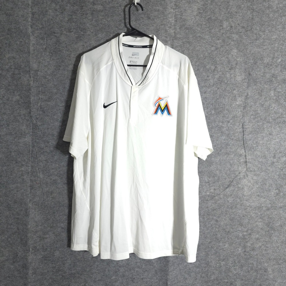 Nike Dri-FIT Miami Marlins Pullover Shirt Men 3XL Black MLB Baseball Performance